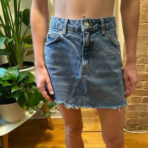 Light wash jean skirt